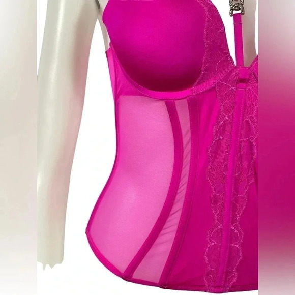 La Senza Bustier Corset  Hot Pink With Jewels - Picture 3 of 8